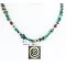 12kt Gold Filled .925 Sterling Silver Handmade Certified Authentic Navajo Pendant Turquoise Native American Necklace 24342-1