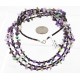 Certified Authentic 3 Strands Navajo .925 Sterling Silver Turquoise and AMETHYST Native American Necklace 15980-1