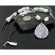 Purple Agate Certified Authentic Navajo .925 Sterling Silver WHITE Turquoise Turquoise Native American Necklace 15985-1