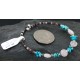 Certified Authentic Navajo .925 Sterling Silver Natural Turquoise and Native American Pink Quartz Bracelet 12719