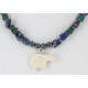 Certified Authentic Navajo .925 Sterling Silver Turquoise Hematite Lapis Alabaster Native American Necklace 15997