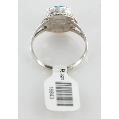 Handmade Navajo .925 Sterling Silver Natural Turquoise Ring 16843 Handmade Navajo .925 Sterling Silver Natural Turquoise Ring 16843