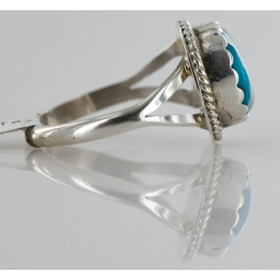 Handmade Navajo .925 Sterling Silver Natural Turquoise Ring 16843 Handmade Navajo .925 Sterling Silver Natural Turquoise Ring 16843