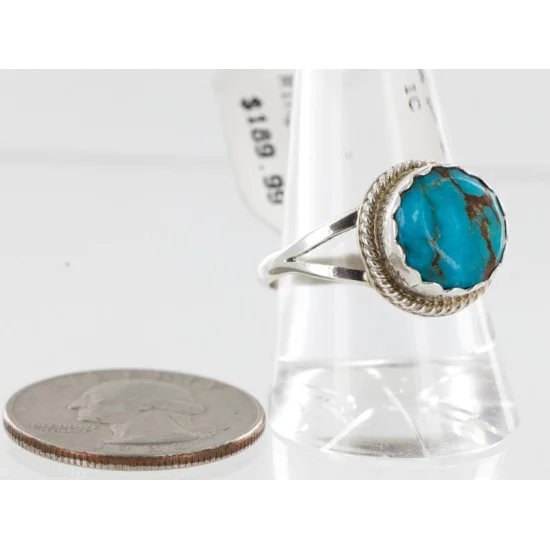Handmade Navajo .925 Sterling Silver Natural Turquoise Ring 16843 Handmade Navajo .925 Sterling Silver Natural Turquoise Ring 16843