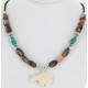 Certified Authentic Navajo .925 Sterling Silver Natural Turquoise Jasper Alabaster Native American Necklace 750167