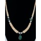 Navajo .925 Sterling Silver Graduated Heishi and Natural Turquoise Native American Necklace 750166