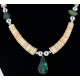 Navajo .925 Sterling Silver Graduated Heishi and Natural Turquoise Native American Necklace 750166