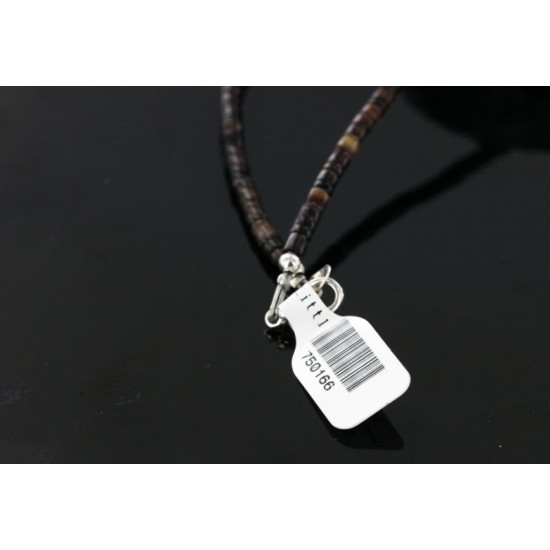 Navajo .925 Sterling Silver Graduated Heishi and Natural Turquoise Native American Necklace 750166