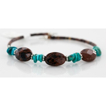 Certified Authentic Navajo Turquoise and Jasper Native American WRAP Bracelet 12742-3 Certified Authentic Navajo Turquoise and Jasper Native American WRAP Bracelet 12742-3