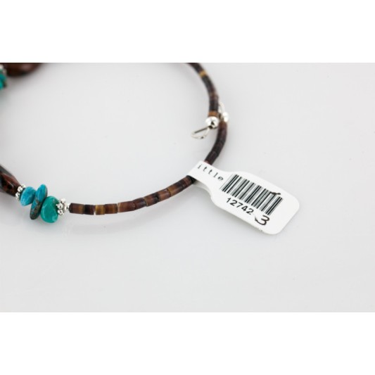 Certified Authentic Navajo Turquoise and Jasper Native American WRAP Bracelet 12742-3 Certified Authentic Navajo Turquoise and Jasper Native American WRAP Bracelet 12742-3