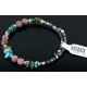Certified Authentic Navajo Turquoise and Native American Pink Agate WRAP Bracelet 12741-4