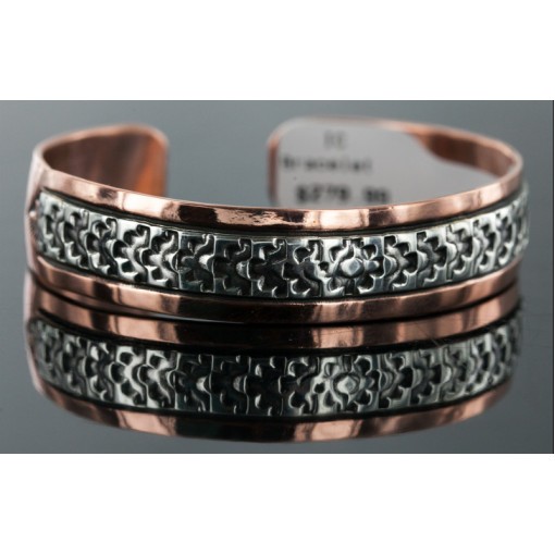 Handmade Navajo Sterling Silver and Copper Bracelet 12736 Handmade Navajo Sterling Silver and Copper Bracelet 12736