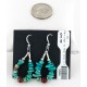 Certified Authentic Navajo .925 Sterling Silver Hooks Natural Turquoise Red Quartz Native American Earrings 18069