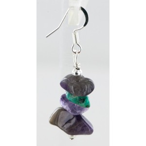 Certified Authentic Navajo .925 Sterling Silver Hooks Natural Turquoise Amethyst Native American Earrings 18068 Certified Authentic Navajo .925 Sterling Silver Hooks Natural Turquoise Amethyst Native American Earrings 18068