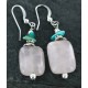 Certified Authentic Navajo .925 Sterling Silver Hooks Turquoise Natural Pink Quartz Earring Native American Earrings 18071