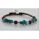 Certified Authentic Navajo Turquoise and Jasper Native American Adjustable Wrap Bracelet 12740-5 Certified Authentic Navajo Turquoise and Jasper Native American Adjustable Wrap Bracelet 12740-5