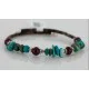 Certified Authentic Navajo Turquoise and Jasper Native American Adjustable Wrap Bracelet 12740-5