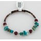 Certified Authentic Navajo Turquoise and Jasper Native American Adjustable Wrap Bracelet 12740-5