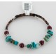 Certified Authentic Navajo Turquoise and Jasper Native American Adjustable Wrap Bracelet 12740-5 Certified Authentic Navajo Turquoise and Jasper Native American Adjustable Wrap Bracelet 12740-5