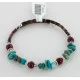 Certified Authentic Navajo Turquoise and Jasper Native American Adjustable Wrap Bracelet 12740-5