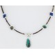 Delicate Certified Authentic Navajo .925 Sterling Silver Heishi Lapis and Turquoise Native American Necklace 750159