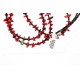 Certified Authentic 3 Strand Navajo .925 Sterling Silver Turquoise and Coral Native American Necklace 750158