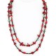 Certified Authentic 2 Strand Navajo .925 Sterling Silver Turquoise and Coral Native American Necklace 750161 Certified Authentic 2 Strand Navajo .925 Sterling Silver Turquoise and Coral Native American Necklace 750161