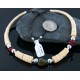 Certified Authentic Navajo .925 Sterling Silver Graduated Melon Shell and Turquoise Coral Native American Necklace 750156