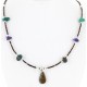 Delicate Certified Authentic Navajo .925 Sterling Silver Heishi Amethyst and Turquoise Native American Necklace 750160