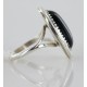 .925 Sterling Silver Handmade Certified Authentic Navajo Natural Black Onyx Native American Ring  16972