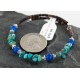 Certified Authentic Navajo Turquoise and BLUE QUARTZ Native American WRAP Bracelet 12735-1