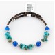Certified Authentic Navajo Turquoise and BLUE QUARTZ Native American WRAP Bracelet 12735-1