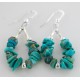 Certified Authentic Navajo .925 Sterling Silver Hooks Natural Turquoise Native American Earrings 18065