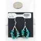 Certified Authentic Navajo .925 Sterling Silver Hooks Natural Turquoise Native American Earrings 18065