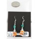 Certified Authentic Navajo .925 Sterling Silver Hooks Natural Turquoise Spiny Oyster Native American Earrings 18064