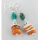 Certified Authentic Navajo .925 Sterling Silver Hooks Natural Turquoise Spiny Oyster Native American Earrings 18064