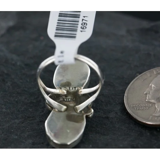 Handmade Certified Authentic Navajo .925 Sterling Silver Mother of Pearl Native American Ring 16971 Handmade Certified Authentic Navajo .925 Sterling Silver Mother of Pearl Native American Ring 16971