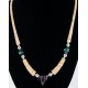 $280 Certified Authentic Navajo .925 Sterling Silver Graduated Heishi Turquoise and Amethyst Native American Necklace 25238