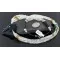 Certified Authentic 3 Strand Navajo .925 Sterling Silver Turquoise Quartz and Onyx Native American Necklace 25243