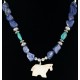 Certified Authentic Navajo .925 Sterling Silver Alabaster Lapis and Turquoise Native American Necklace 25242