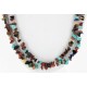 Certified Authentic 2 Strand Navajo .925 Sterling Silver Natural Multicolor Stones Native American Necklace 16004