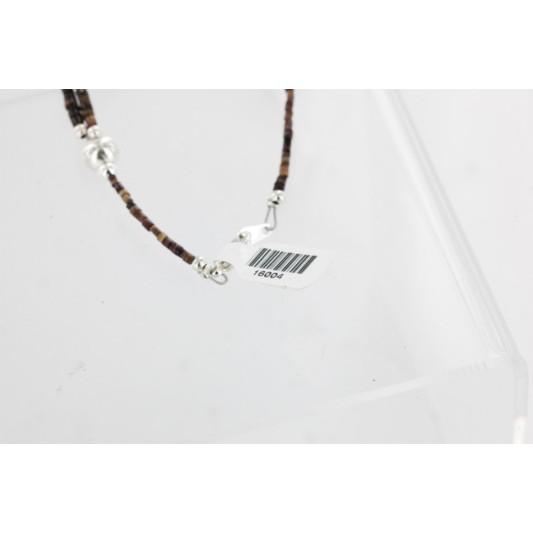 Certified Authentic 2 Strand Navajo .925 Sterling Silver Natural Multicolor Stones Native American Necklace 16004 Certified Authentic 2 Strand Navajo .925 Sterling Silver Natural Multicolor Stones Native American Necklace 16004