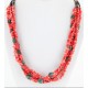 Certified Authentic 5 Strand Twisted Navajo .925 Sterling Silver Turquoise and Coral Native American Necklace 1594055