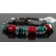 Certified Authentic Navajo Turquoise and CORAL Native American WRAP Bracelet 12728