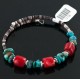 Certified Authentic Navajo Turquoise and CORAL Native American WRAP Bracelet 12728