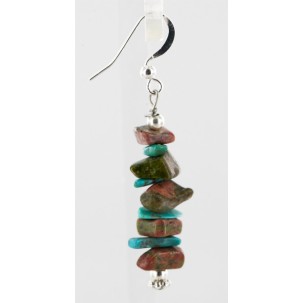 Certified Authentic Navajo .925 Sterling Silver Hooks Natural Turquoise and JASPER Native American Earrings 18062 Certified Authentic Navajo .925 Sterling Silver Hooks Natural Turquoise and JASPER Native American Earrings 18062