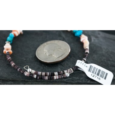 Certified Authentic Navajo Turquoise and Heishi Native American WRAP Bracelet 12716 Certified Authentic Navajo Turquoise and Heishi Native American WRAP Bracelet 12716