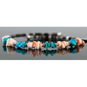 Certified Authentic Navajo Turquoise and Heishi Native American WRAP Bracelet 12716 Certified Authentic Navajo Turquoise and Heishi Native American WRAP Bracelet 12716