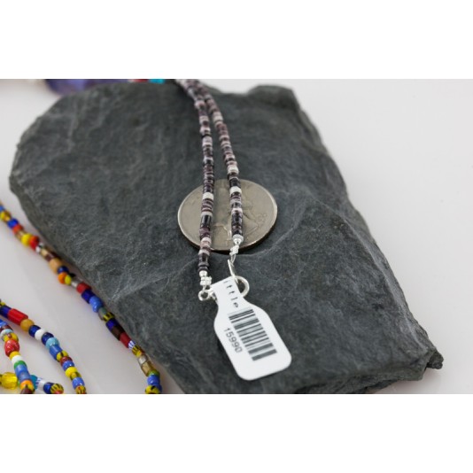 Certified Authentic 8 Strand Navajo .925 Sterling Silver Beaded Native American Necklace 15990 Certified Authentic 8 Strand Navajo .925 Sterling Silver Beaded Native American Necklace 15990