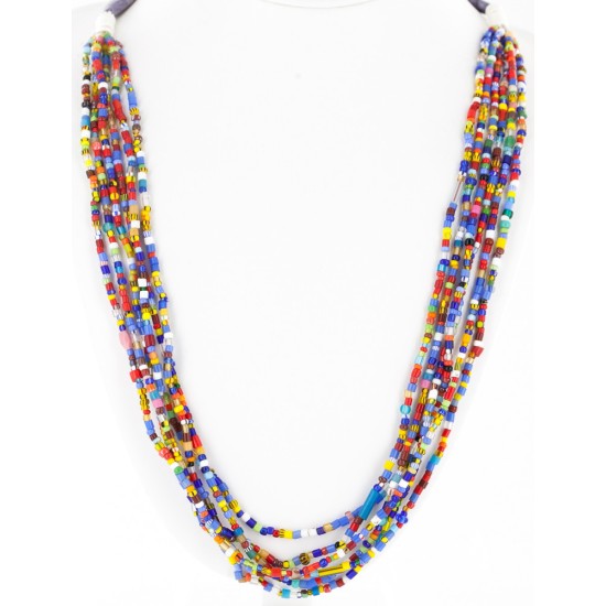 Certified Authentic 8 Strand Navajo .925 Sterling Silver Beaded Native American Necklace 15990 Certified Authentic 8 Strand Navajo .925 Sterling Silver Beaded Native American Necklace 15990
